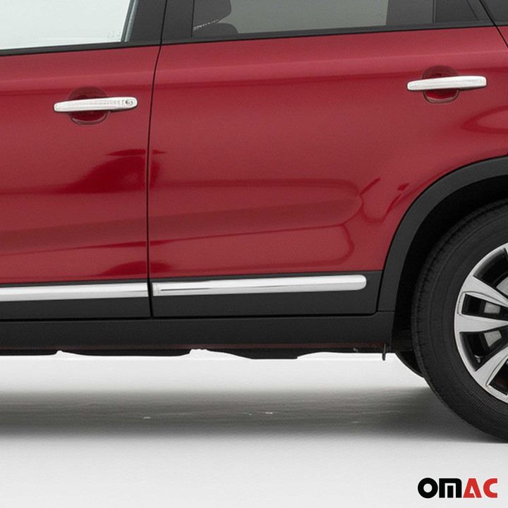 2011-2015 Kia Sorento Side Door Molding Trim Skirt Garnish Stainless Steel Silver 4-Piece
