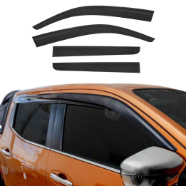2005-2014 Nissan Frontier Window Visor Vent Rain Deflector 4-Piece Smoke