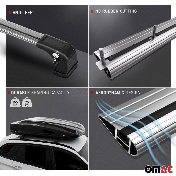 2015-2022 RAM ProMaster City Roof Rack Cross Bars Silver