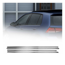 2015-2021 VW Golf Mk7 Window Molding Trim Streamer Stainless Steel Dark 4-Piece