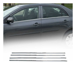 2009-2013 Toyota Corolla Window Molding Trim Streamer Stainless Steel Silver 4-Piece