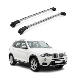 Roof Rack Cross Bars Aluminum for BMW X3 F25 2011-2017 Silver 2-Piece