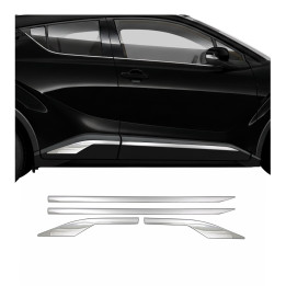 2018-2022 Toyota C-HR Side Door Molding Trim Skirt Garnish Stainless Steel Silver 4-Piece