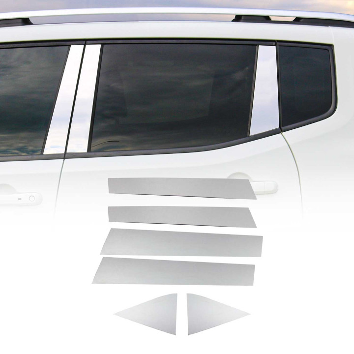 2018-2022 Ford EcoSport Window Pillar Posts Door Trim Cover Stainless Steel Silver 6x
