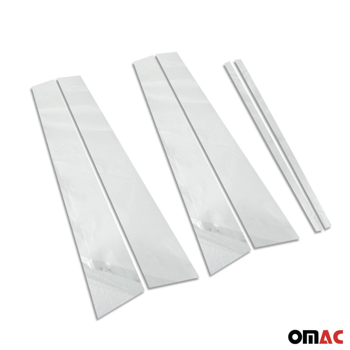 2008-2015 Land Rover LR2 Window B Pillar Posts Door Trim Stainless Steel Silver 6x