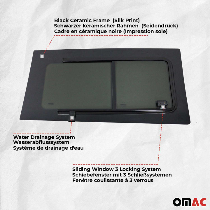 2010-2018 Mercedes Sprinter W906 Sliding Window Glass Front Left Side L2 L3 L4