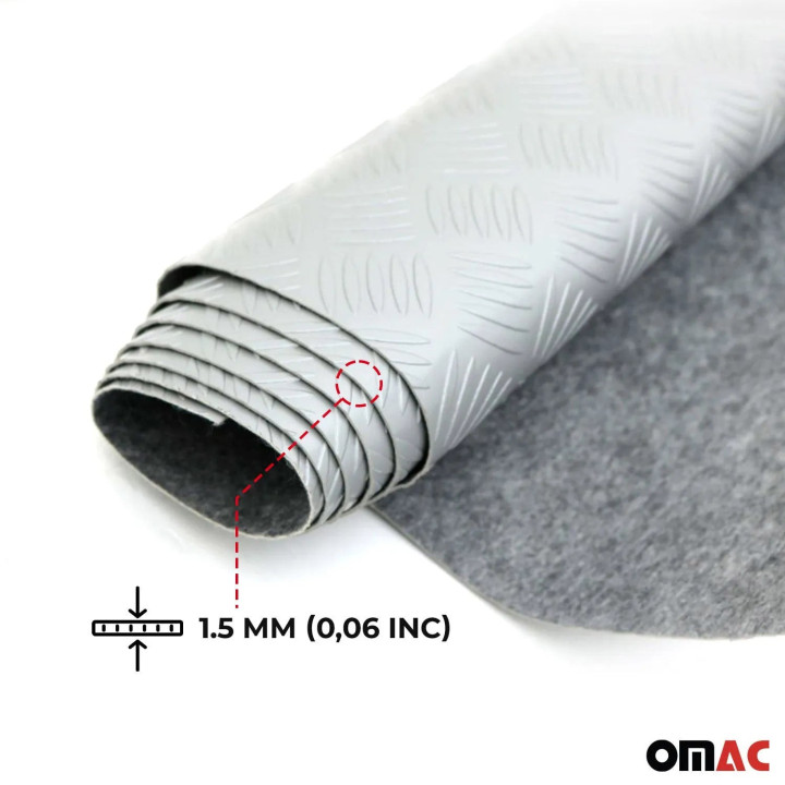 Rubber Truck Bed Liner Trunk Mat Floor Liner Alu. Look Chequered Gray 118"x79"