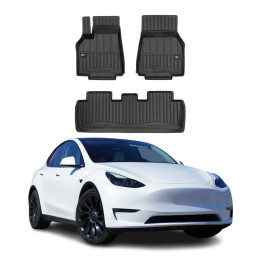 2020-2026 Tesla Model Y Premium Floor Mats Liners Full Set All-Weather Heavy Duty