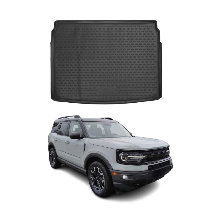 2021-2024 Ford Bronco Sport Cargo Liner Trunk Mat All-Weather Full Size Spare Wheel Black