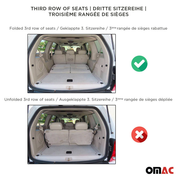 2019-2026 Subaru Ascent Cargo Liner Trunk Mat All-Weather behind 3rd Row Black