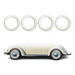 White Wall Tire Insert 13" Band Portawall Rims Sidewall Rubber Ring Set 4-Piece