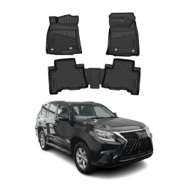 2014-2023 Lexus GX J150 Floor Mats Liners Full Set All-Weather Black