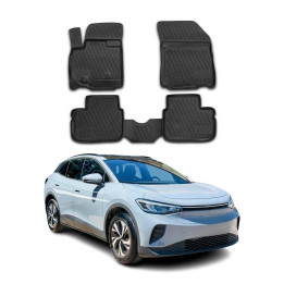 2021-2024 Volkswagen ID.4 Floor Mats Liners Full Set All-Weather Black