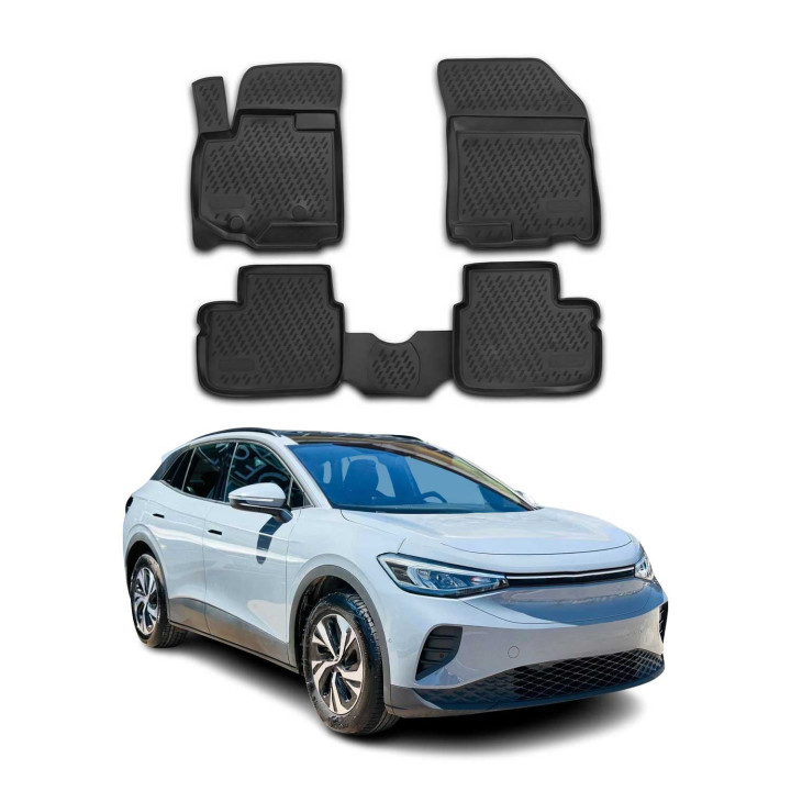 2021-2024 Volkswagen ID.4 Floor Mats Liners Full Set All-Weather Black