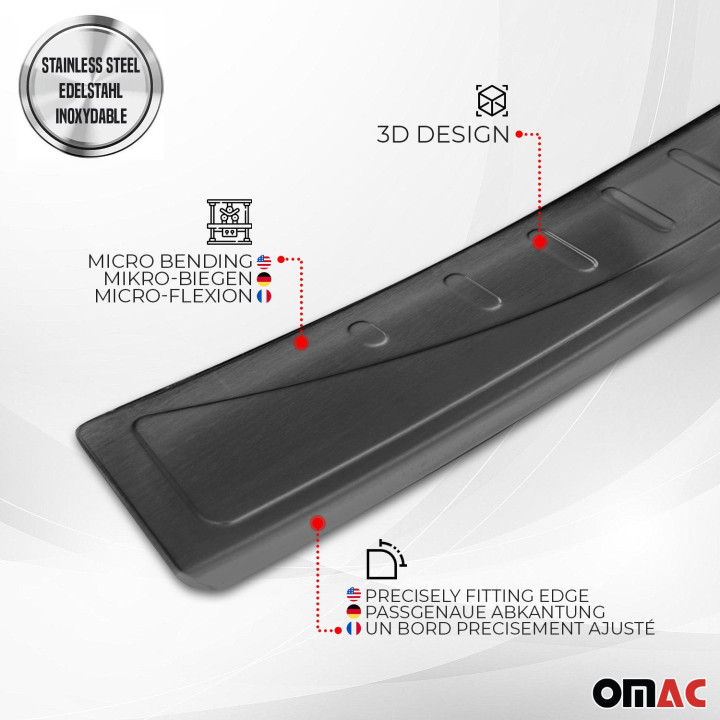 2015-2024 Jeep Renegade Rear Bumper Sill Cover Protector Steel Brushed Dark