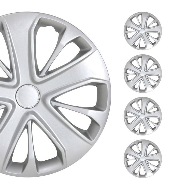 Hawaii Hub Caps Wheel Cover 15" Silver Full Set 4-Piece.