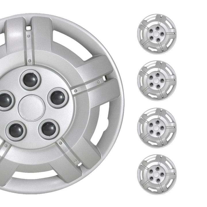 Montana Hub Caps Wheel Cover 15" Silver Full Set 4-Piece.