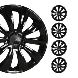 New York Hub Caps Wheel Cover 16" Black Full Set 4-Piece.