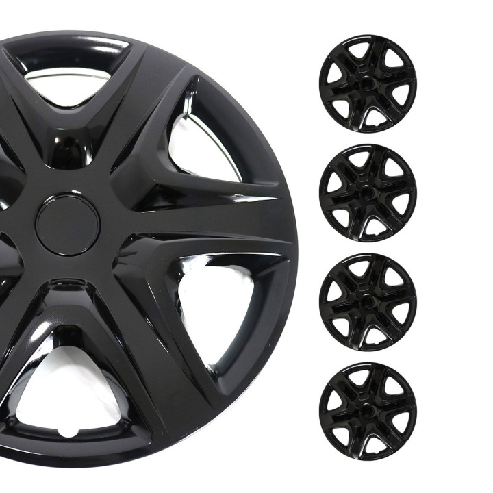 Virginia Hub Caps Wheel Cover 16" Black Full Set 4-Piece.