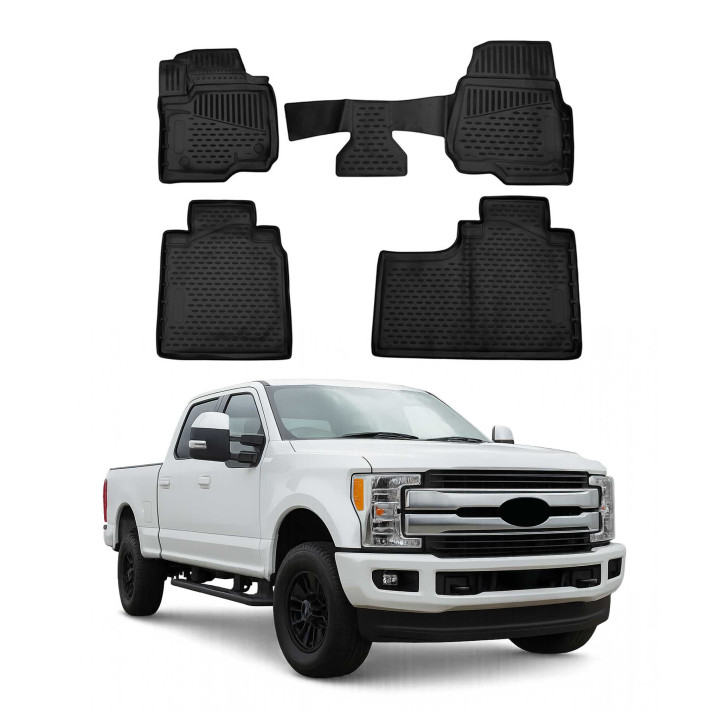 2017-2022 Ford F350 F450 F550 Crew Cab Floor Mats Liners Full Set All-Weather