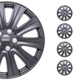 Pisa Hub Caps Wheel Cover 15" Gun Metal Grey Full Set 4-Piece.