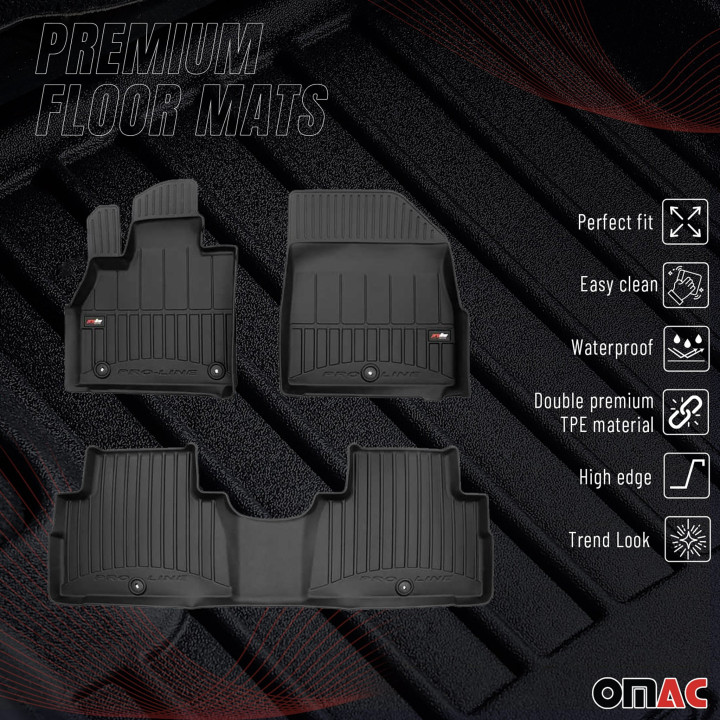 2020-2025 Hyundai Palisade Premium Floor Mats Liners Full Set All-Weather Heavy Duty