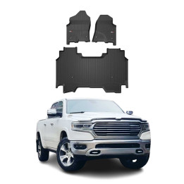 2019-2024 RAM 1500 Crew Cab Premium Floor Mats Liners Full Set All-Weather Heavy Duty