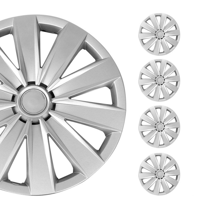 California Hub Caps Wheel Cover 15'' Silver Full Set 4-Piece.