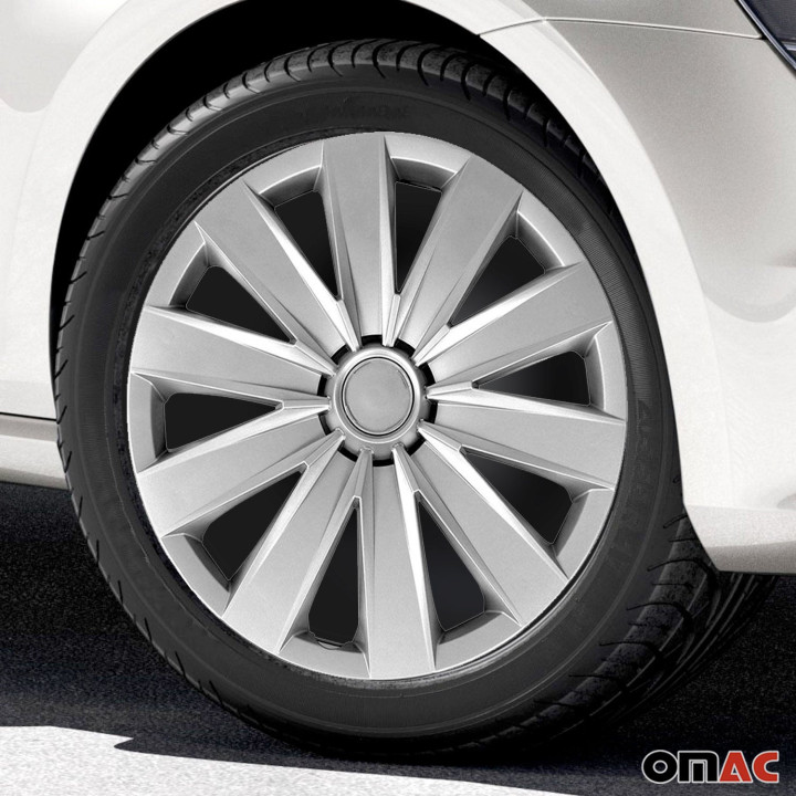California Hub Caps Wheel Cover 15'' Silver Full Set 4-Piece.