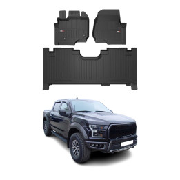 2021-2026 Ford F150 SuperCab Premium Floor Mats Liners Full Set All-Weather Heavy Duty