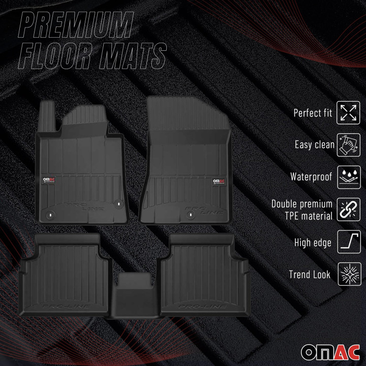 2021-2026 Hyundai Sonata 2020-2026 / Kia K5 Premium Floor Mats Liners Full Set All-Weather Heavy Duty