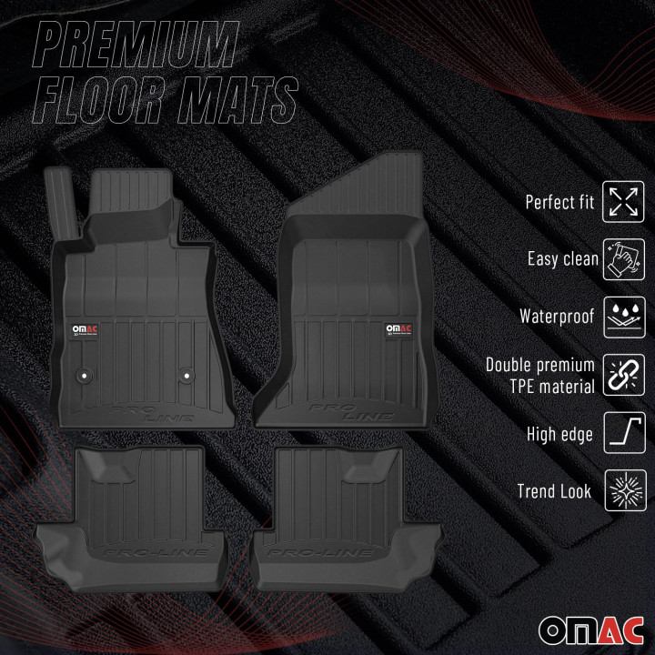 2016-2024 Chevrolet Camaro Coupe Premium Floor Mats Liners Full Set All-Weather Heavy Duty