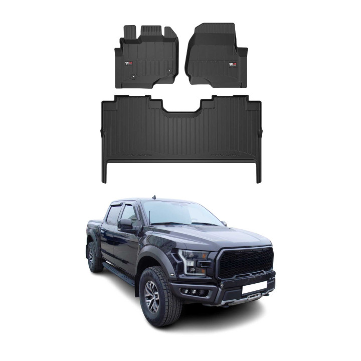 2021-2026 Ford F150 Crew Cab Premium Floor Mats Liners Full Set All-Weather Heavy Duty