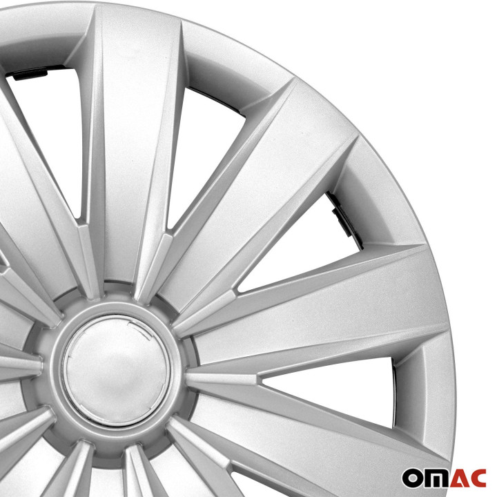 California Hub Caps Wheel Cover 15'' Silver Full Set 4-Piece.