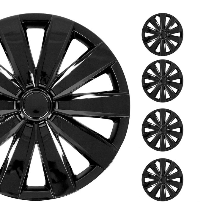 Nevada Hub Caps Wheel Cover 16" Black Full Set 4-Piece.