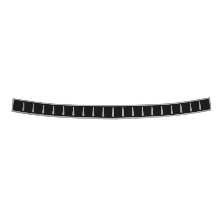 2024 Fiat 500e HB Cabrio Rear Bumper Sill Cover Carbon Foiled Stainless Steel Black 1x