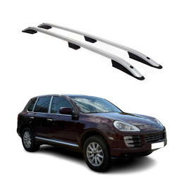 For 2003-2010 Porsche Cayenne Roof Rack Side Rails Aluminium Gray 2-Piece