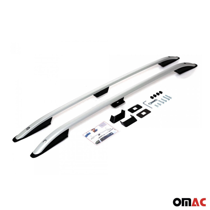 For 2003-2010 Porsche Cayenne Roof Rack Side Rails Aluminium Gray 2-Piece