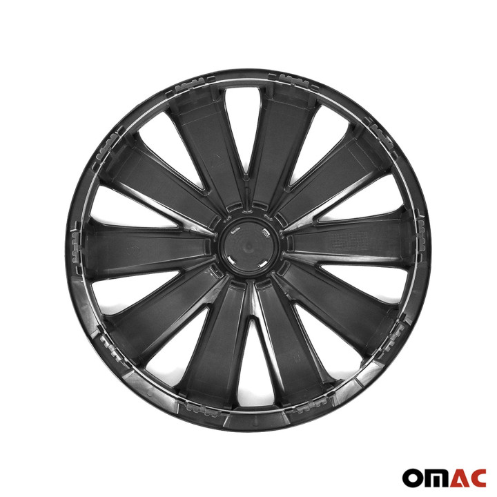 Nevada Hub Caps Wheel Cover 16" Black Full Set 4-Piece.