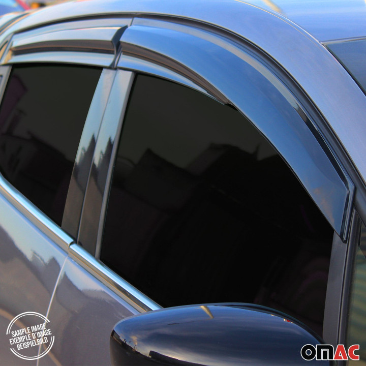 2012-2018 Ford Focus Window Visor Vent Rain Deflector 4-Piece Smoke