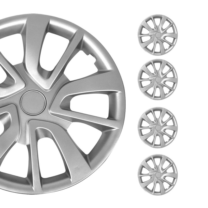 Texas Hub Caps Wheel Cover 15" Silver Full Set 4-Piece.