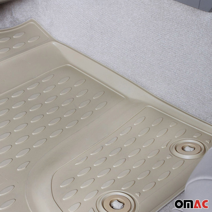 2009-2018 RAM 1500 Crew Cab Floor Mats Liners Full Set All-Weather Beige