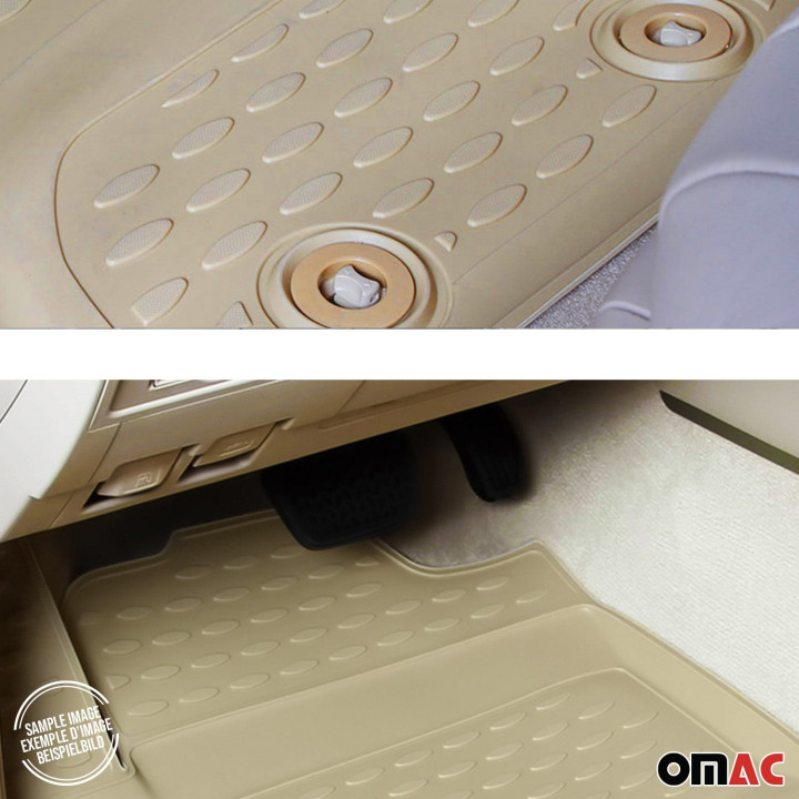 2009-2018 RAM 1500 Crew Cab Floor Mats Liners Full Set All-Weather Beige