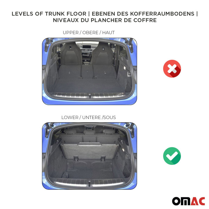 2018-2023 BMW X2 F39 Lower trunk Premium Cargo Liner Trunk Mat All-Weather Heavy Duty Lower Trunk Black