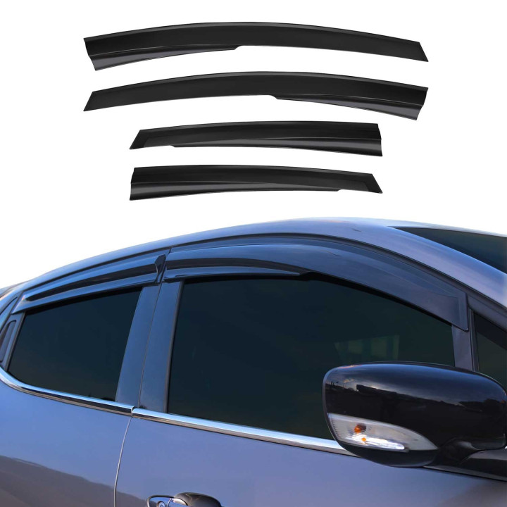2011-2019 Ford Fiesta Hatchback Window Visor Vent Rain Deflector 4-Piece Smoke