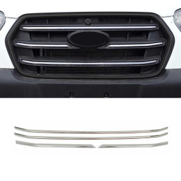 2021-2026 Ford Transit Front Bumper Grill Trim Molding Stainless Steel Silver 4-Piece