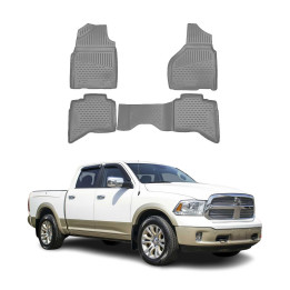 2012-2018 Dodge Ram Quad Cab Floor Mats Liners Full Set All-Weather Gray