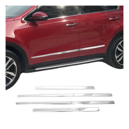 2017-2022 Kia Sportage Side Door Molding Trim Skirt Garnish Stainless Steel Silver 4-Piece