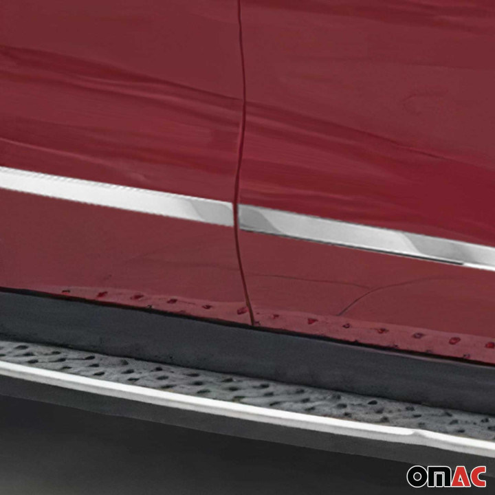 2017-2022 Kia Sportage Side Door Molding Trim Skirt Garnish Stainless Steel Silver 4-Piece