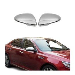 2016-2020 Kia Optima 4.gen Sedan Side Mirror Cover Caps Stainless Steel Silver 2-Piece